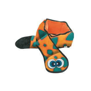 Outward Hound Invincible Snake 6 Squeak - Orange/Blue