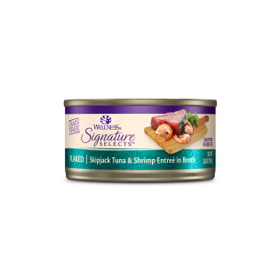 Wellness Core Signature Selects Flaked Skipjack Tuna & Shrimp Entree in Broth 79g