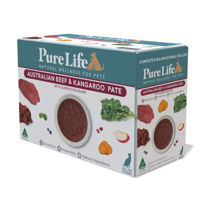 Pure Life Cat Beef & Kangaroo Pate 12pk 