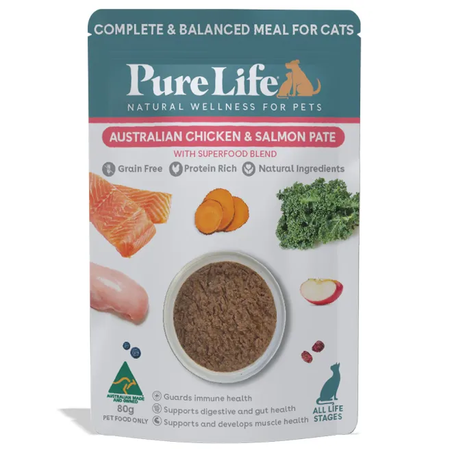 Pure Life Cat Chicken and Salmon Pate 12pk 
