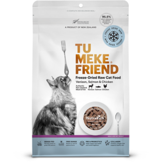 Freeze Dried Raw Cat Food - Venison, Salmon & Chicken 280g