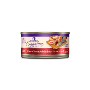 Wellness Core Signature Selects Flaked Skipjack Tuna & Wild Salmon Entree in Broth 79g