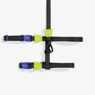 Zee.Cat Harness with Leash - Reflective Nox  